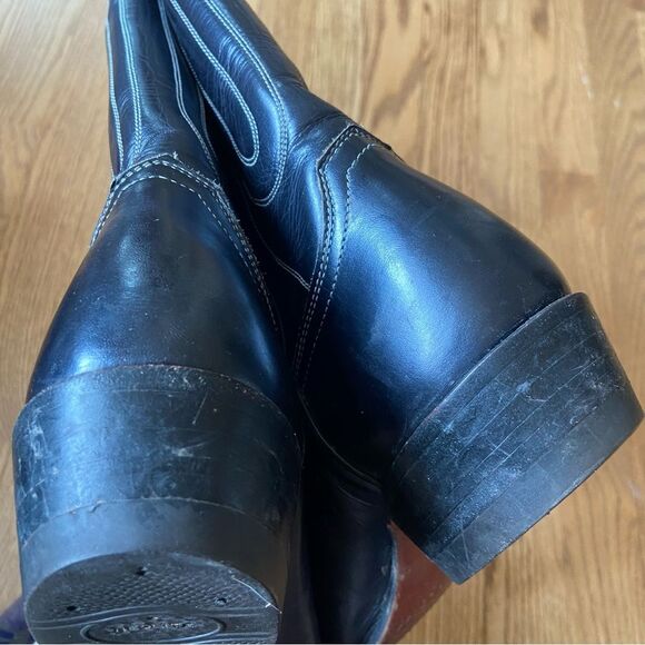VINTAGE JUSTIN 1879 FORT WORTH TEXAS BLACK COWBOY BOOTS SIZE 7 1/2 main image 12